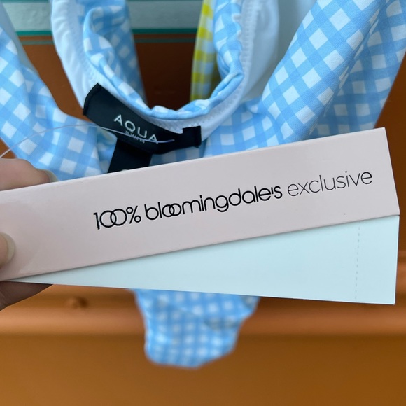 *NWT* Bloomingdale’s Gingham Cut-Out One Piece Swim - Picture 4 of 6